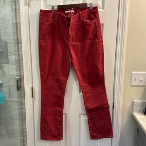 Lands End Straight Leg Red Corduroy